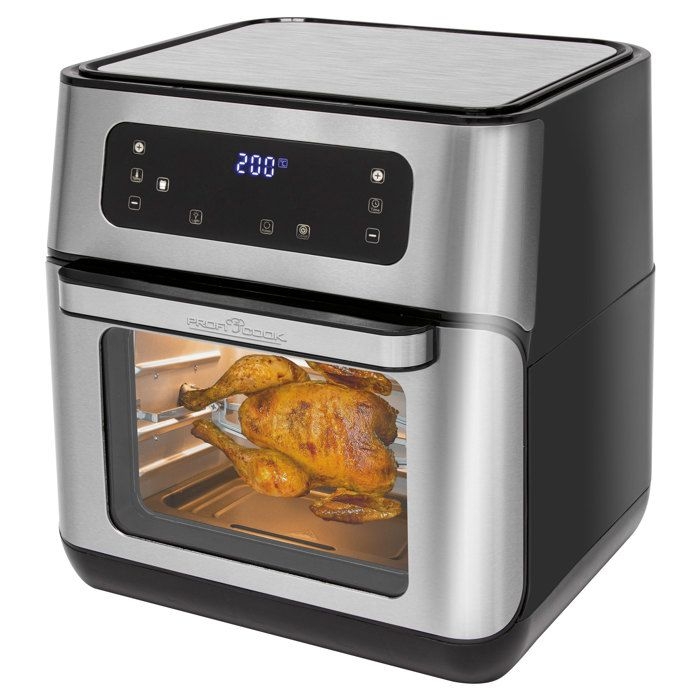Friteuse à air chaud sans huile Capacité du four à air chaud 11 litres Proficook FR 1200 H 1500W Noir/Argent 12003