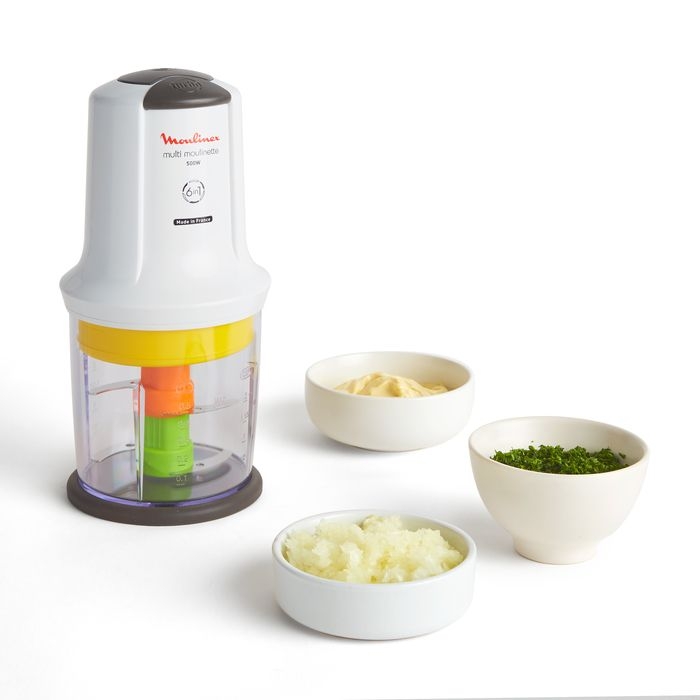 Mini hachoir Moulinex Multi Moulinette 6-en-1, Moulin à café, 4 lames, Accessoire sauce, 2 vitesses, 500 W, Capacité de 500 ml, Sûr