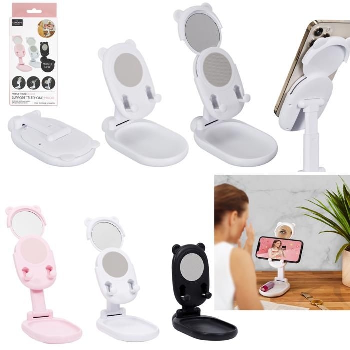 PORTE TELEPHONE PLIABLE AVEC MIROIR CHAT M12
