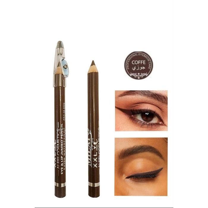 Crayon à sourcils. Jumbo XXL Couleur Marron,enrichie en Vitamine E et A .Extra Waterproof.