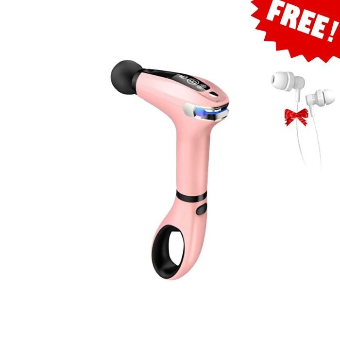 Pistolet de Massage Électrique Rose Portable à Écran Large LED pour Soulagement de la Douleur, Avec écouteurs Gratuit