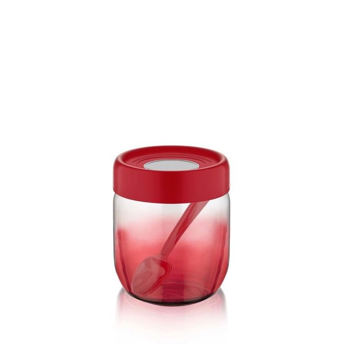 Pot en verre arc-en-ciel 425cc rouge C-00418