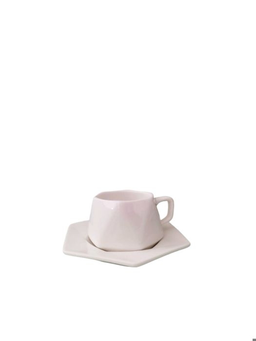 Tasse à café - Non spécifié - 2-286 - Porcelaine blanche - Design hexagonal - 110 ml