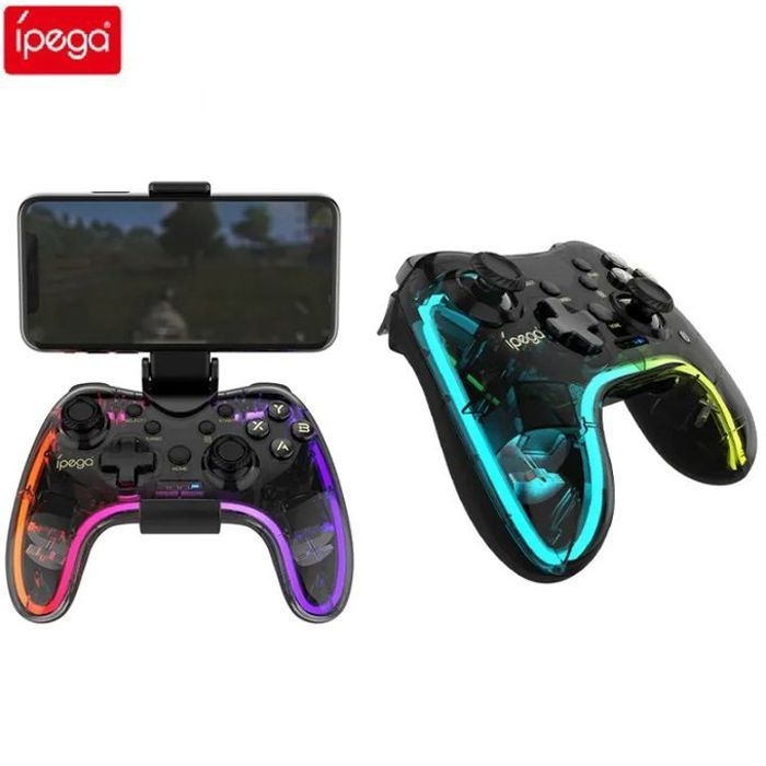 Ipega manette de jeu sans fil PG-9228 Joystick Bluetooth5.0 Usb avec Support rvb coloré