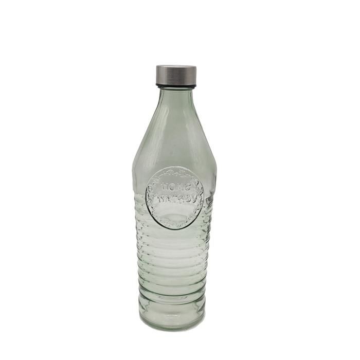 Bouteille d’eau en verre avec couvercle 1L REF 339597