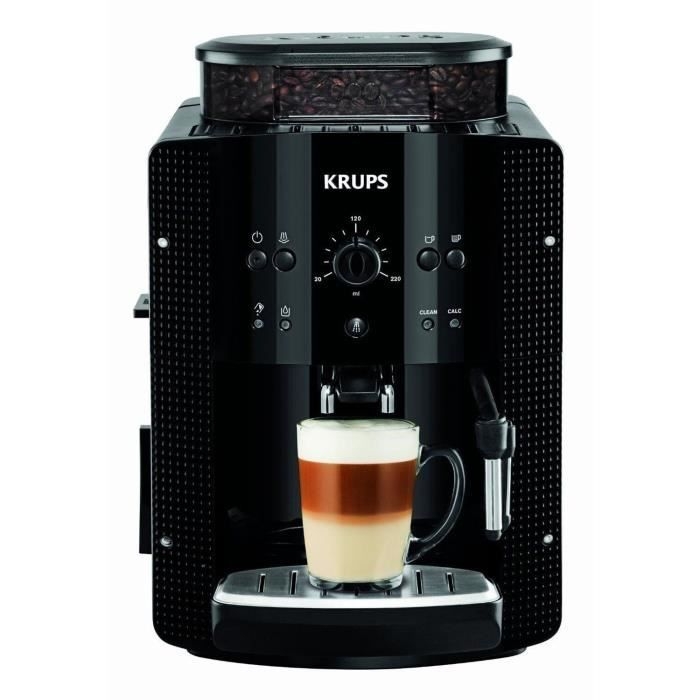 KRUPS Machine à café broyeur grain, 2 tasses espresso en simultané, Nettoyage automatique, EA810870