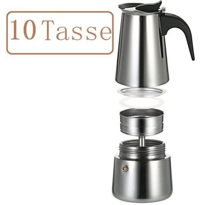 10 Tasse Espresso cafetière maker, espresso Portable haut Moka inoxydable