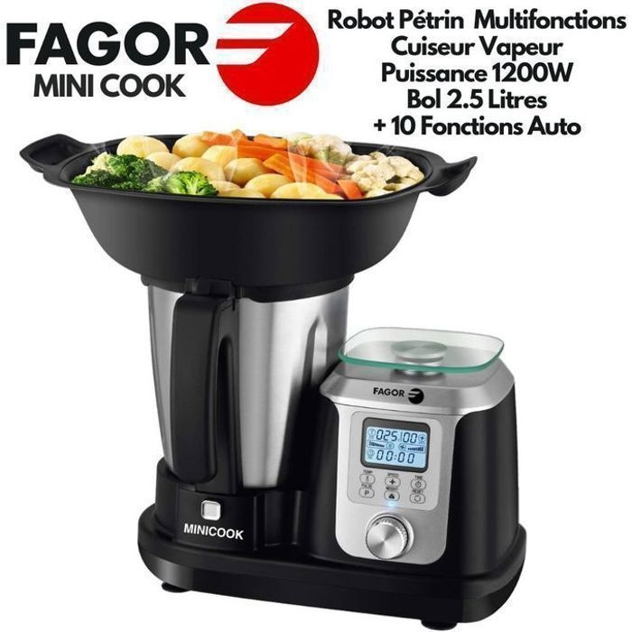 Robot Multifonction - Fagor - MINI COOK - 10 en 1 - Bol Inox 2.5L - 1200W - Connecté WIFI